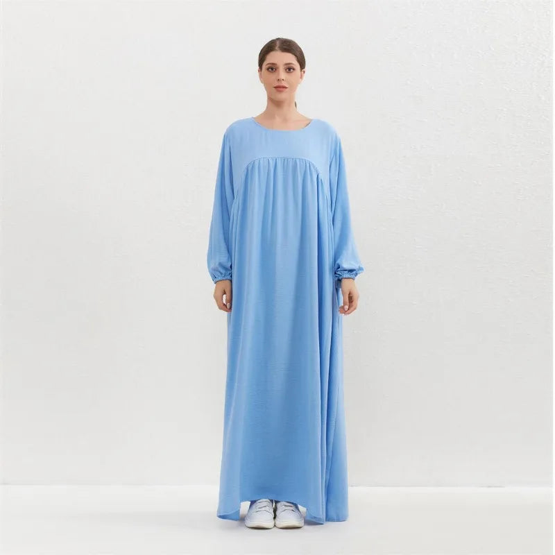 Women O-neck Full Sleeve Maxi Dress