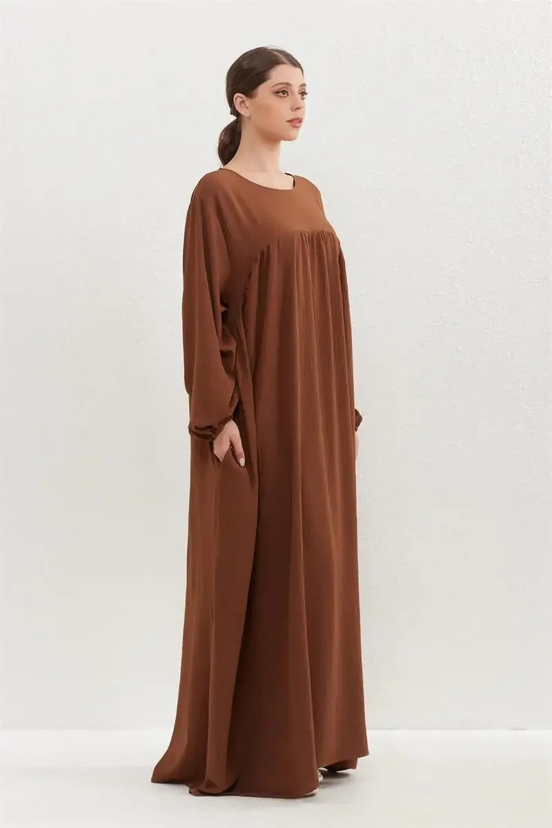 Women O-neck Full Sleeve Maxi Dress