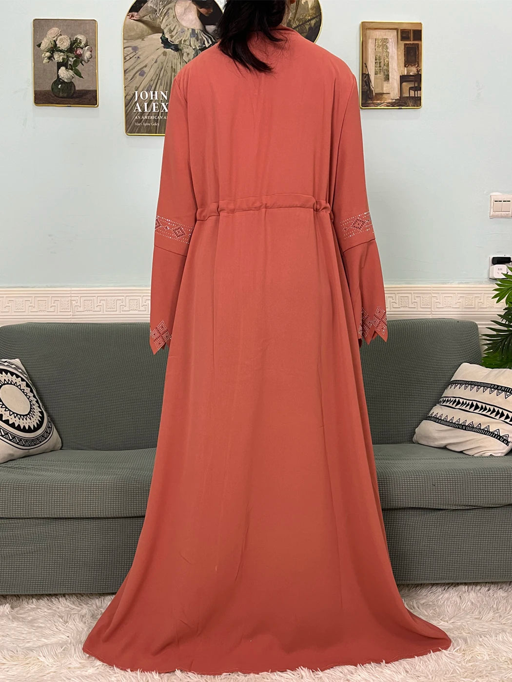 Chiffon Set V-neck Fashion Design Party Abaya