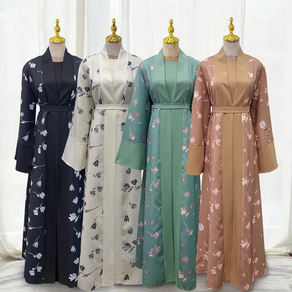 Flower Printing Open Abaya