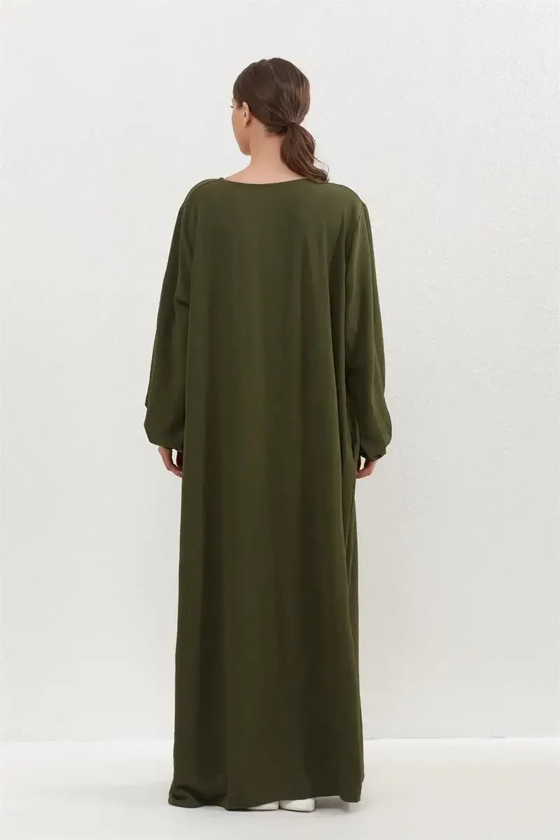 Women O-neck Full Sleeve Maxi Dress