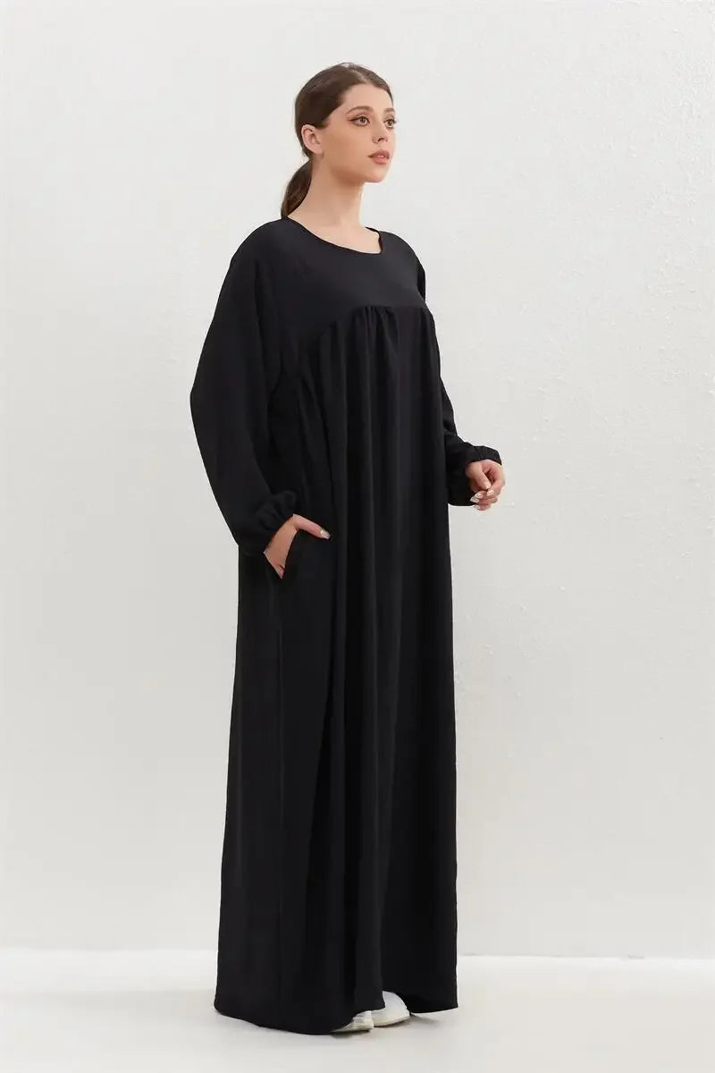 Women O-neck Full Sleeve Maxi Dress