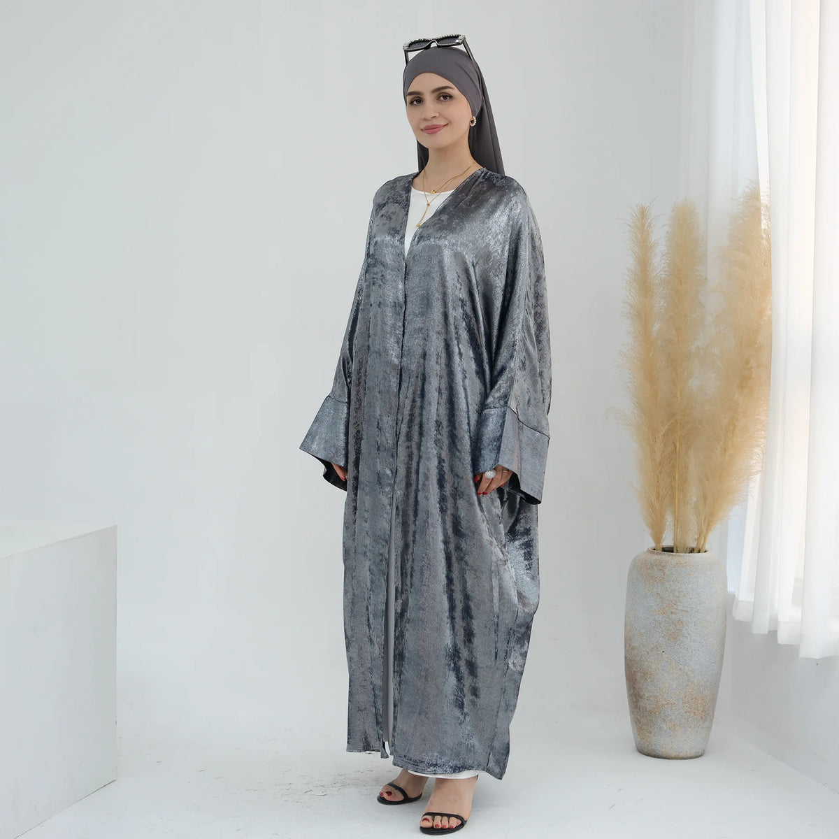 Elegant Robe Arabic Kimono Open Abaya