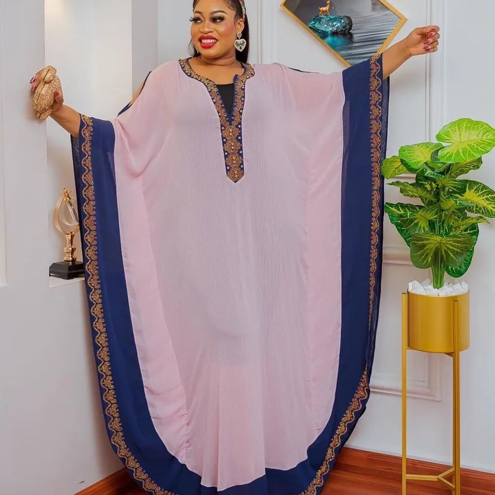 Plus Size Elegant Chiffon Djellaba African Style