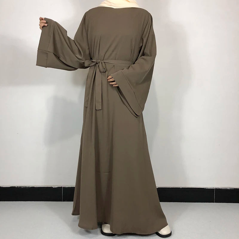 Basic Plain Nida Abaya With Free Belt