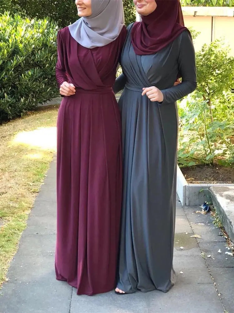 Dark Blue Elegant Abaya for Muslim Women