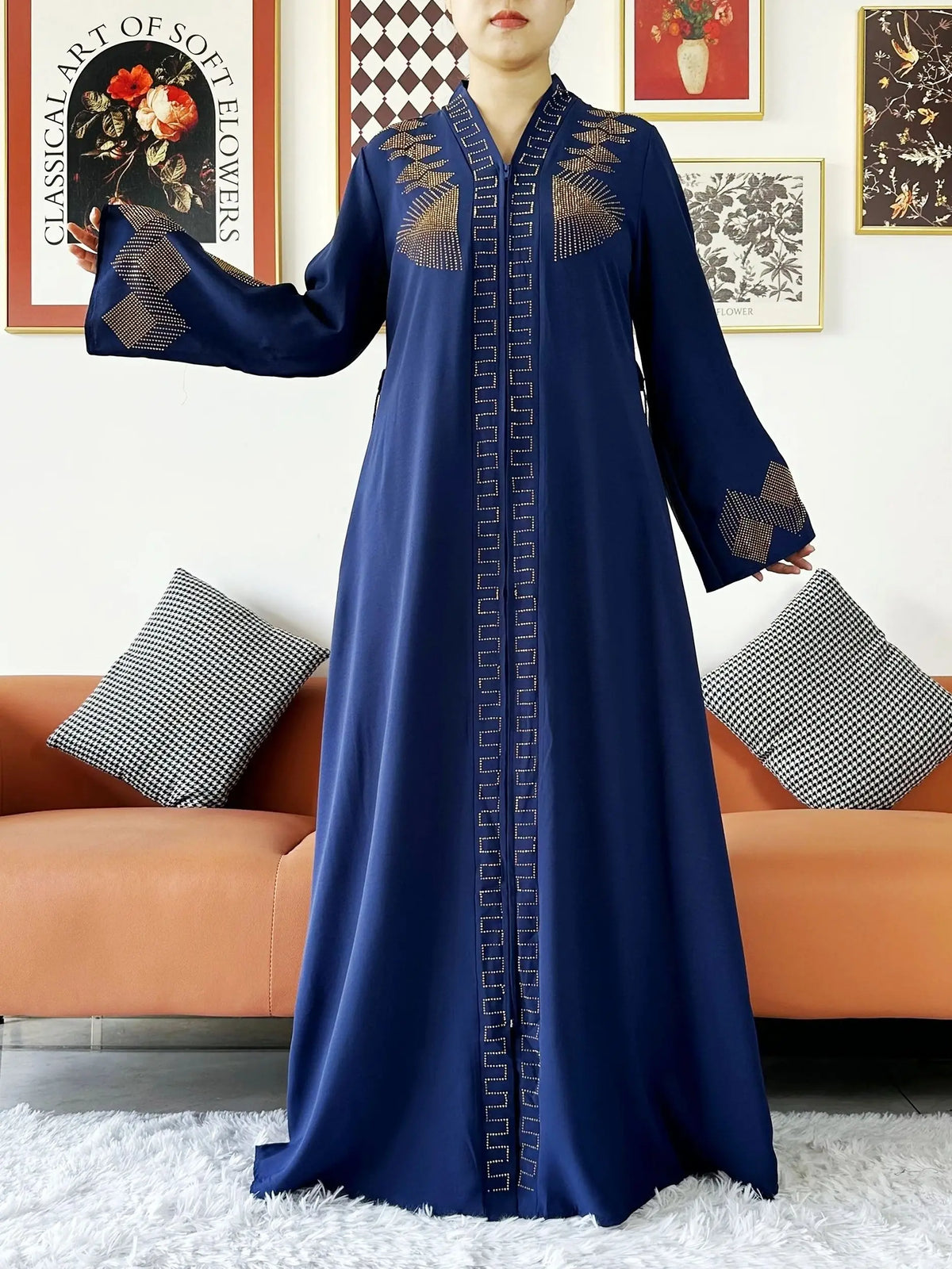 Elegant Dress Chiffon Open Abaya