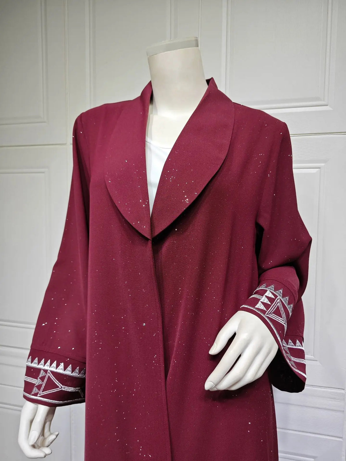 Casual Open Kimono Long Sleeve Embroidery Abayas