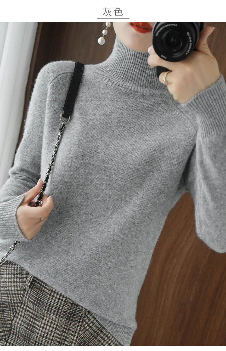 Casual Turtleneck Long Sleeve Sweaters