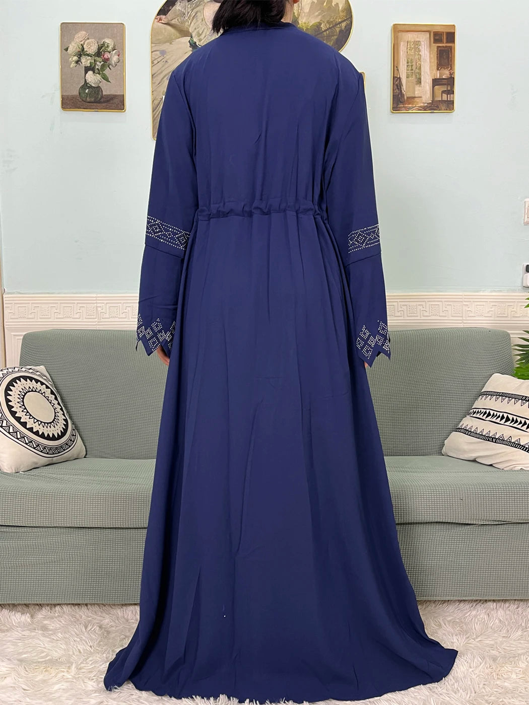 Chiffon Set V-neck Fashion Design Party Abaya