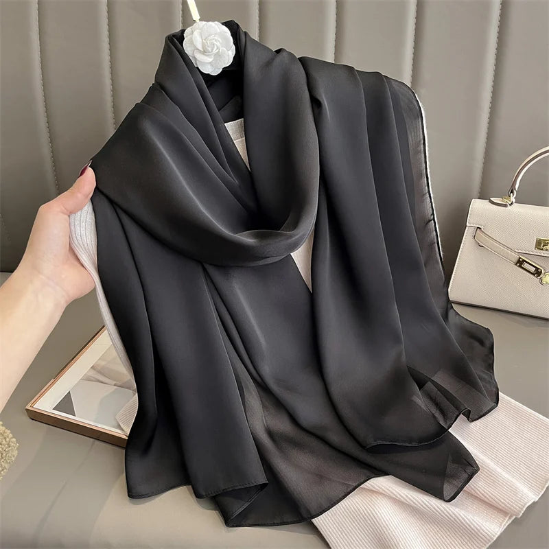 Elegant Silk Scarf Pashmina Hijab Shawls for Women