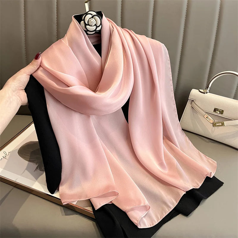 Elegant Silk Scarf Pashmina Hijab Shawls for Women