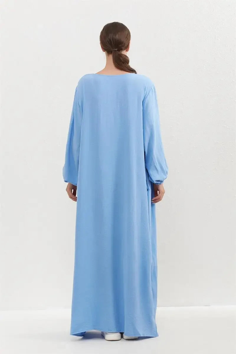 Women O-neck Full Sleeve Maxi Dress