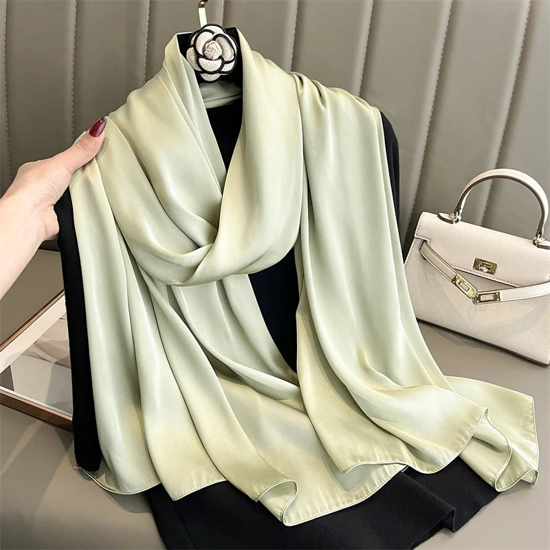 Elegant Silk Scarf Pashmina Hijab Shawls for Women