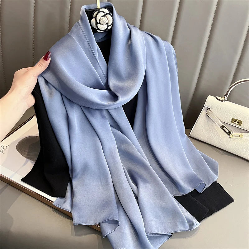 Elegant Silk Scarf Pashmina Hijab Shawls for Women