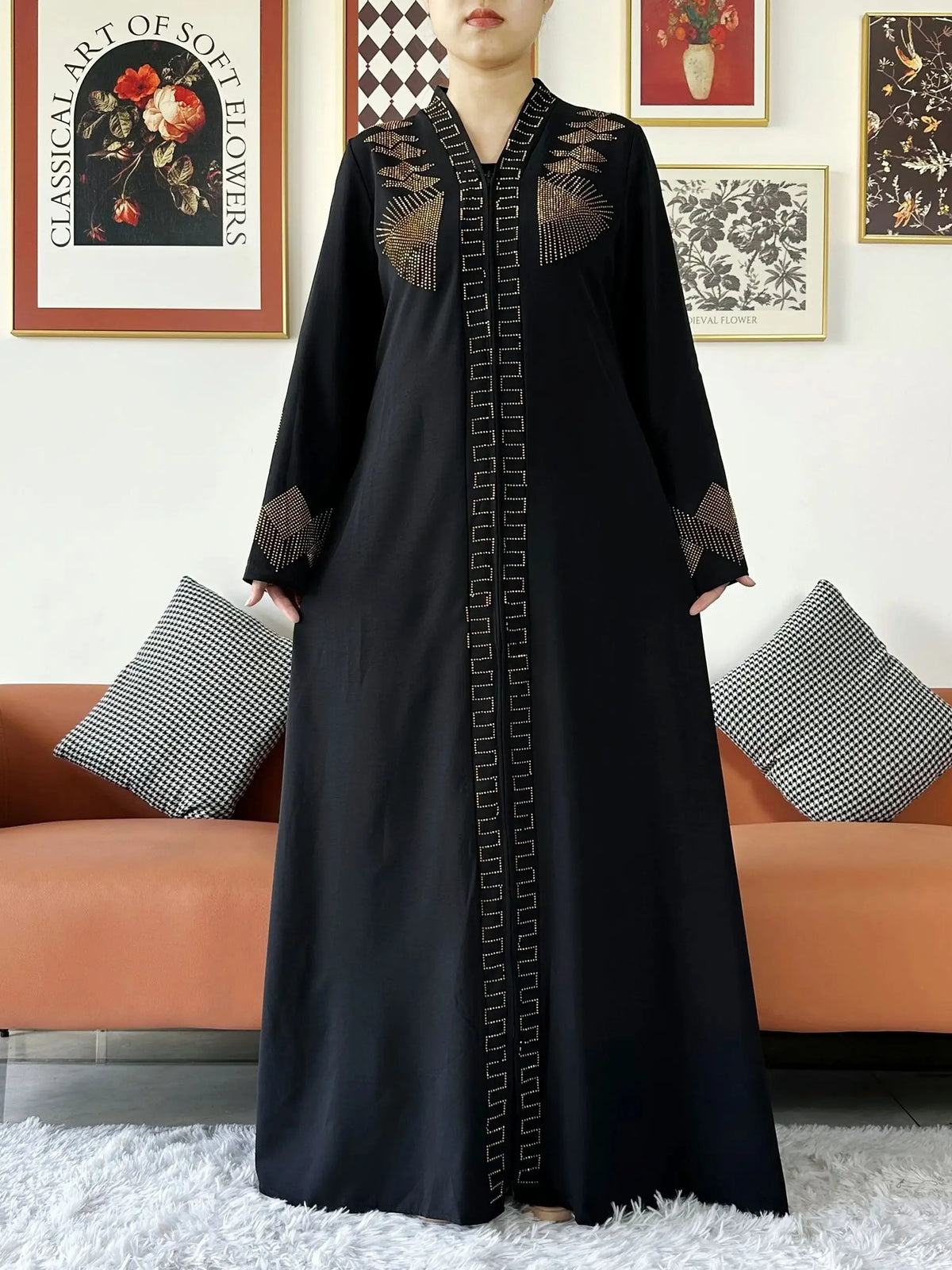 Elegant Dress Chiffon Open Abaya