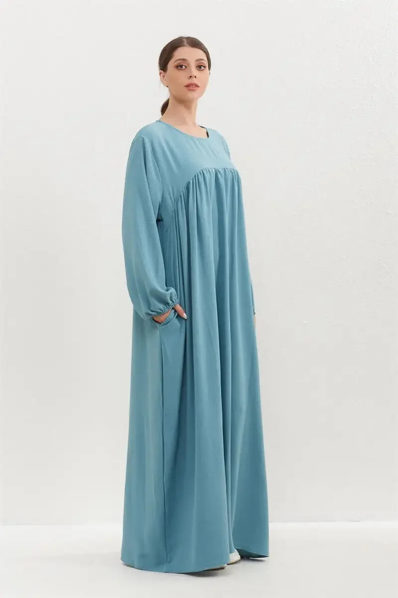 Women O-neck Full Sleeve Maxi Dress