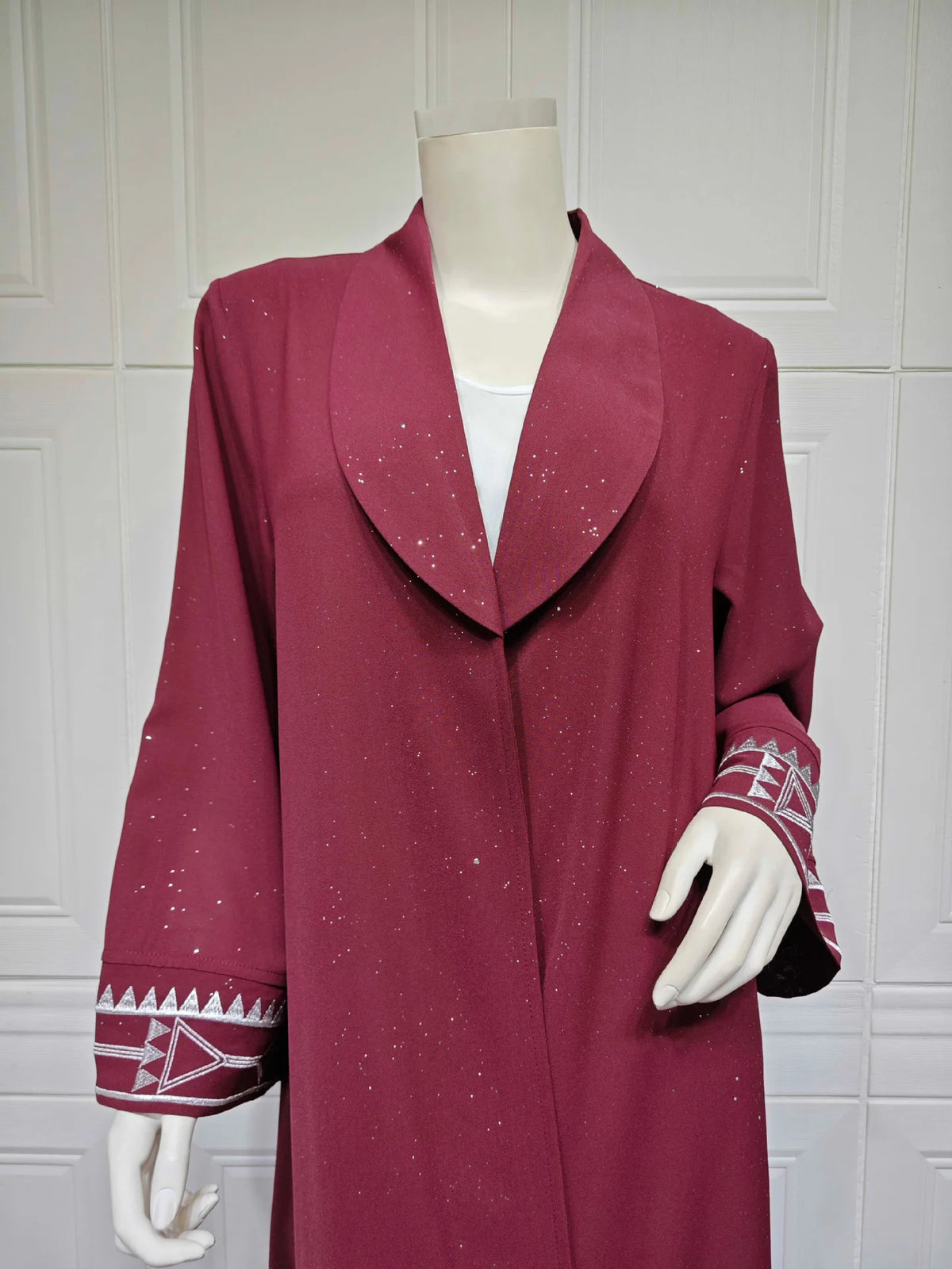 Casual Open Kimono Long Sleeve Embroidery Abayas