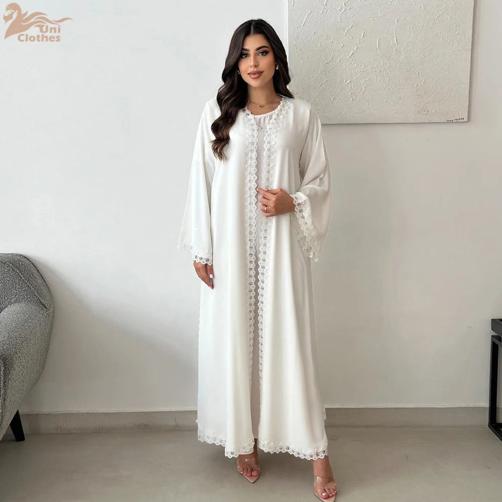 White Open Kimono Abaya