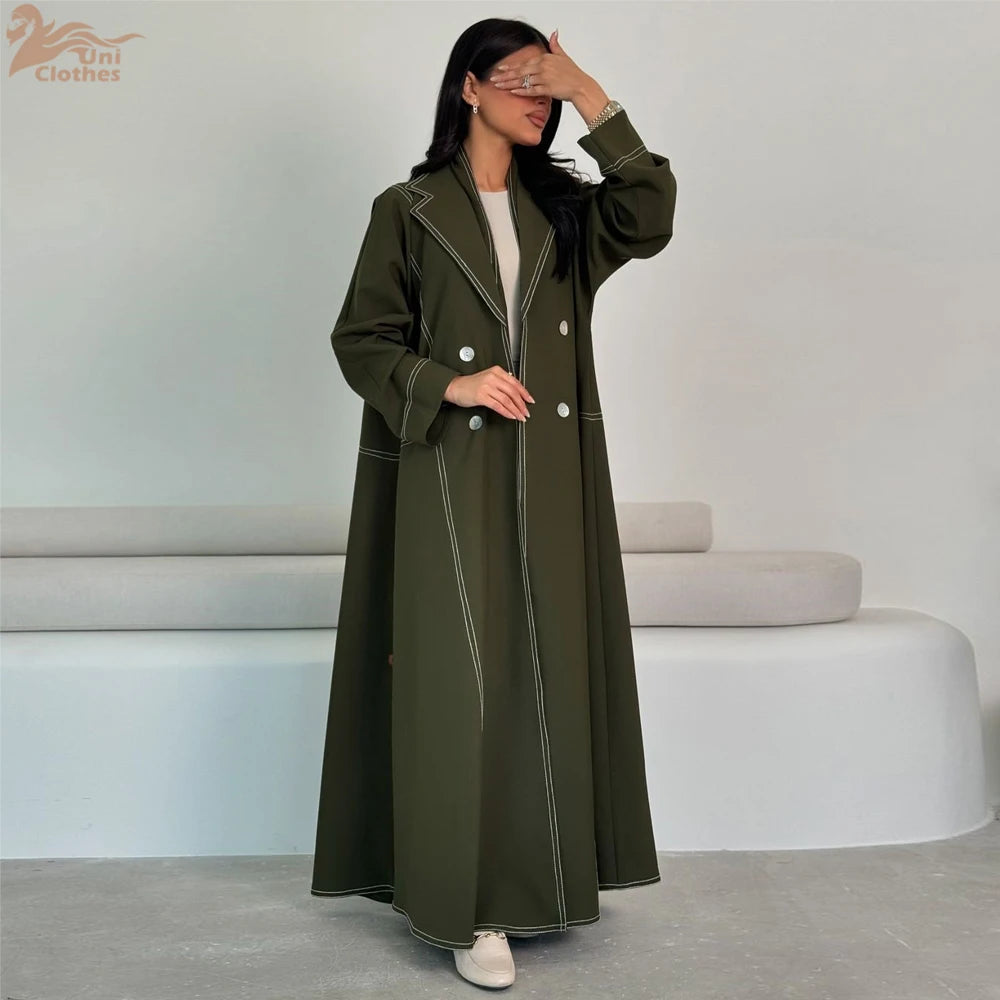 Open Abaya With Collar Button