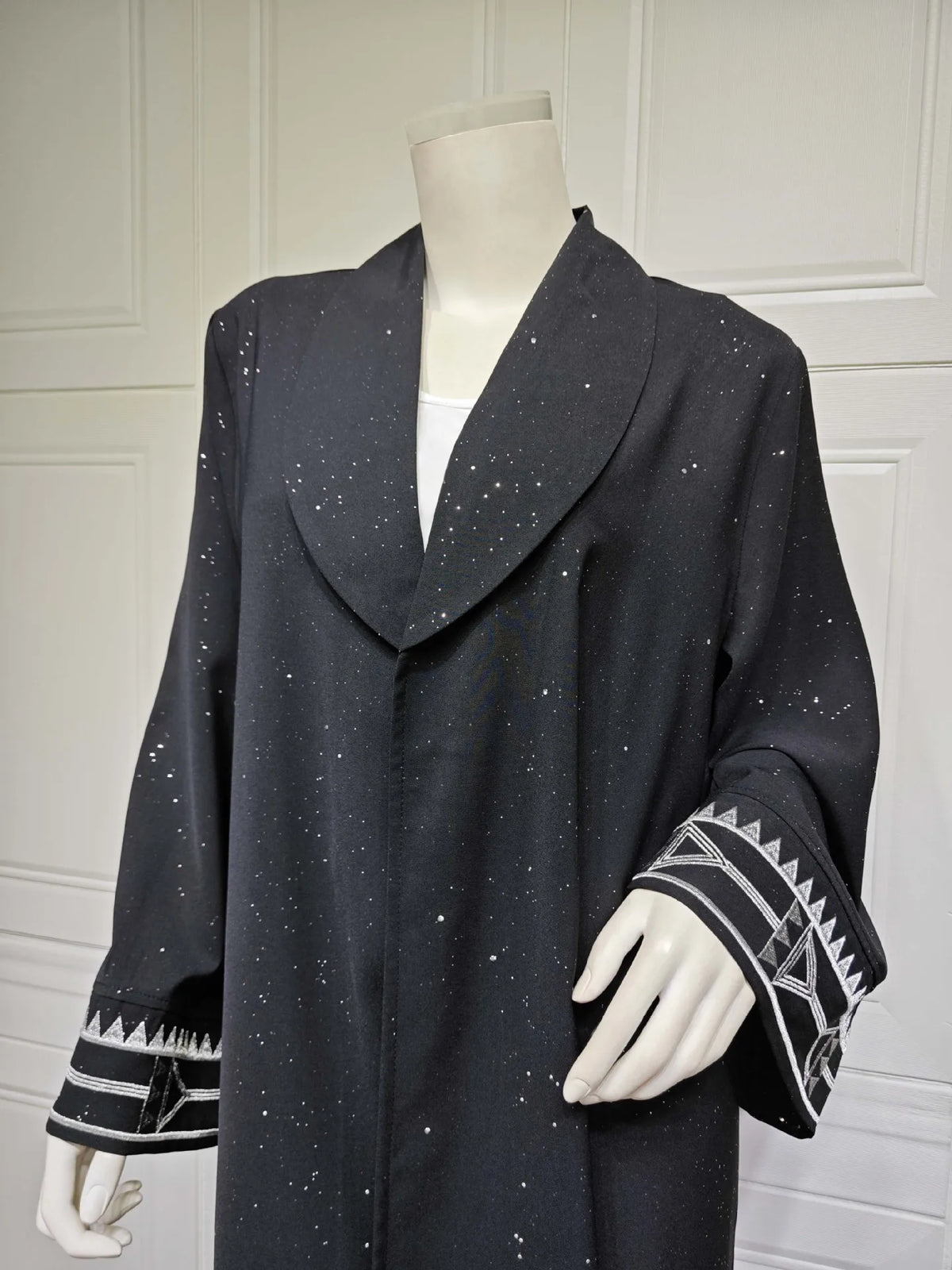 Casual Open Kimono Long Sleeve Embroidery Abayas