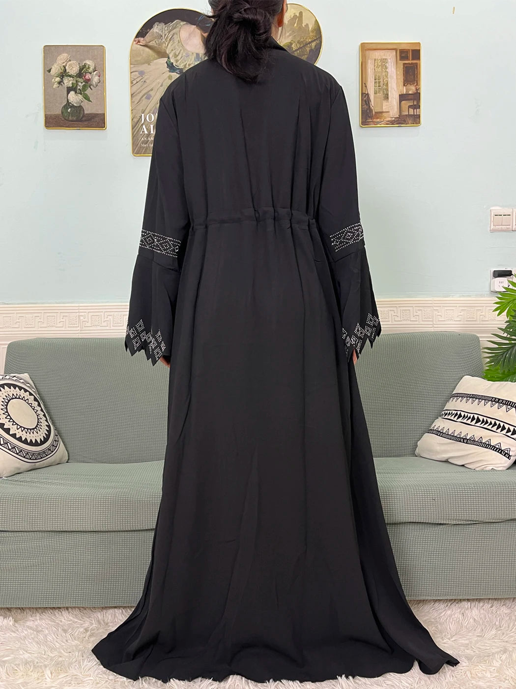 Chiffon Set V-neck Fashion Design Party Abaya