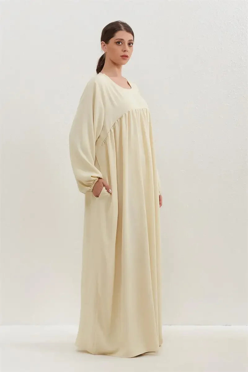 Women O-neck Full Sleeve Maxi Dress