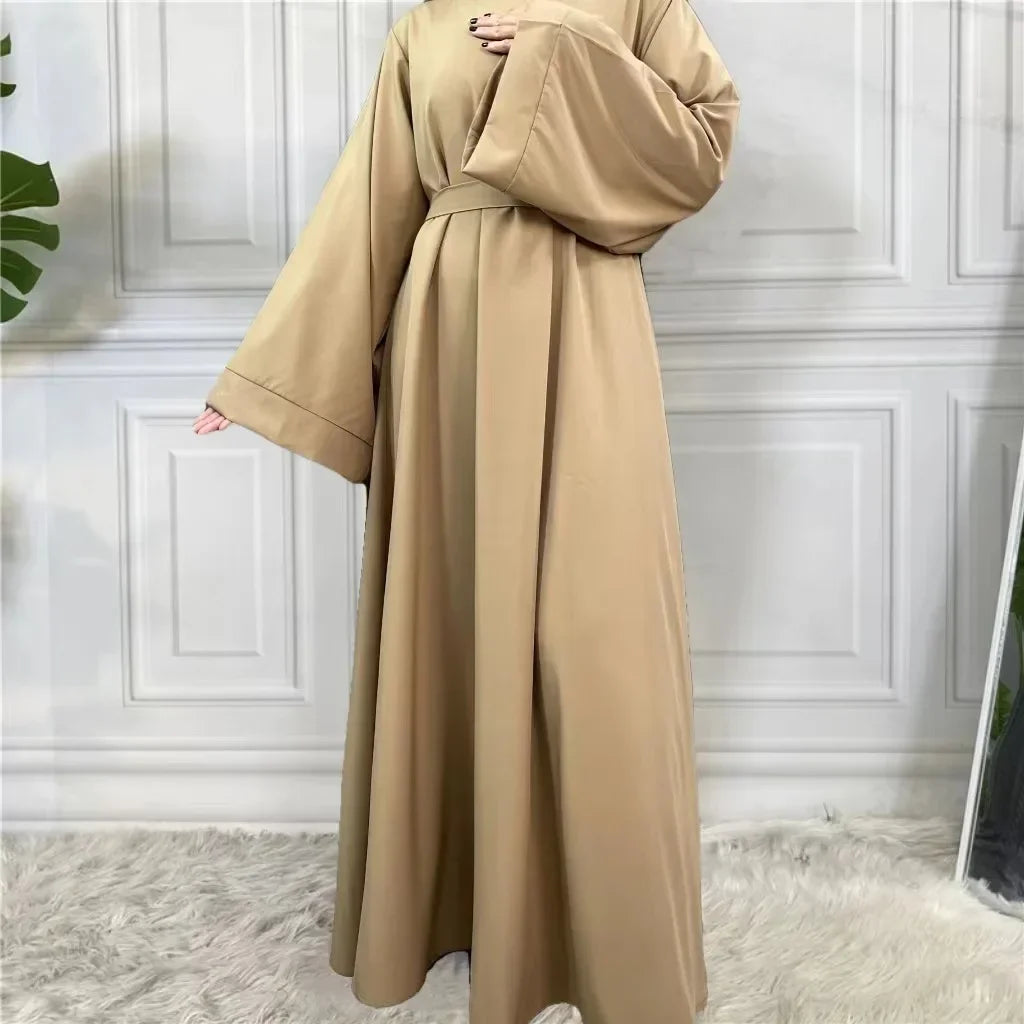 Full Sleeve Abaya With Belt Loose for Muslim Women