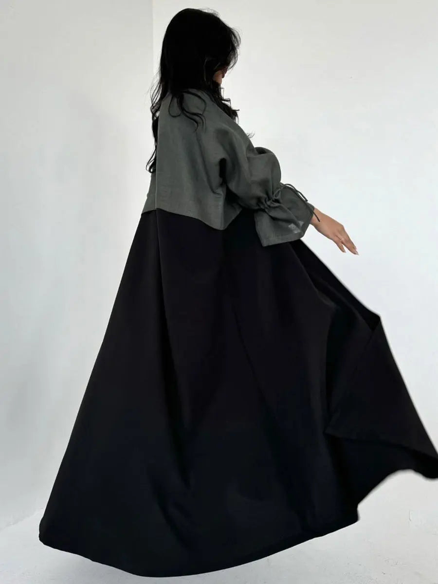 Elegant Loose Open Abaya With Belt