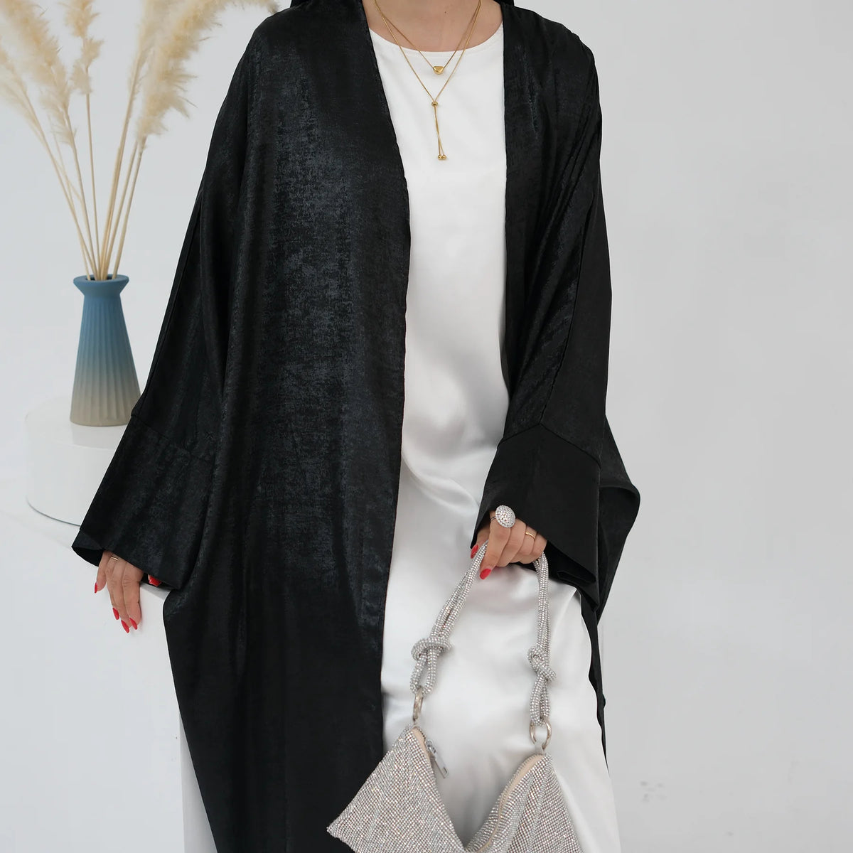 Elegant Robe Arabic Kimono Open Abaya