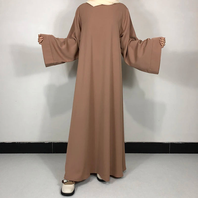 Basic Plain Nida Abaya With Free Belt