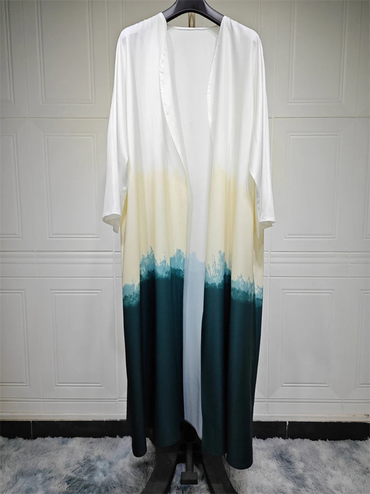 Tie Dyeing Color Open Batwing Kimono Abaya