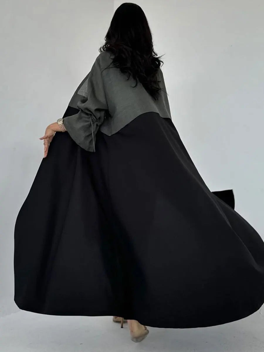 Elegant Loose Open Abaya With Belt