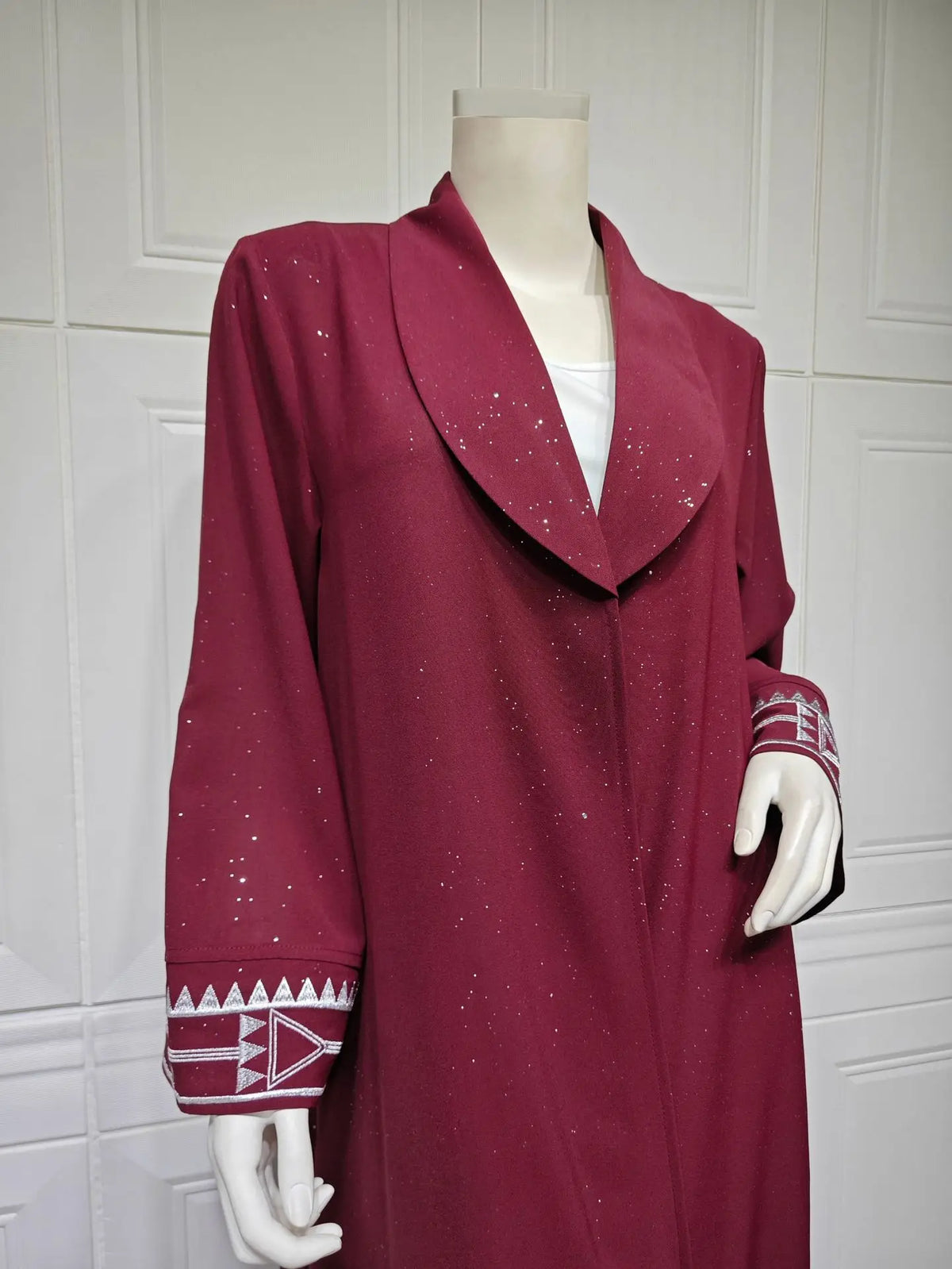 Casual Open Kimono Long Sleeve Embroidery Abayas