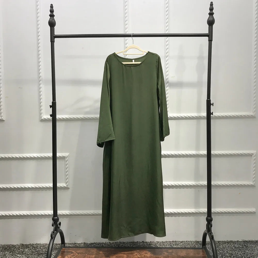Full Length Flare Sleeve Soft Shiny Abaya