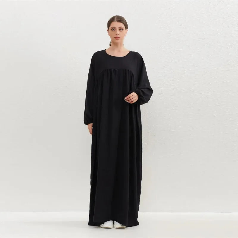 Women O-neck Full Sleeve Maxi Dress