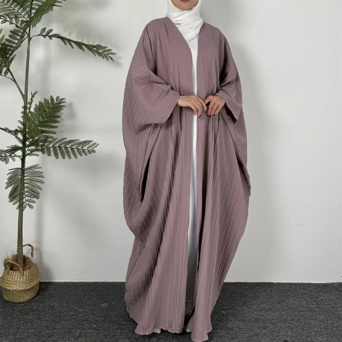 Muslim Long Sleeve Loose Cardigan Open Front Abaya