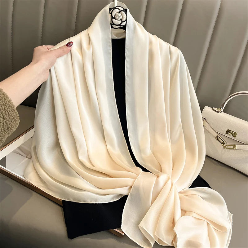 Elegant Silk Scarf Pashmina Hijab Shawls for Women