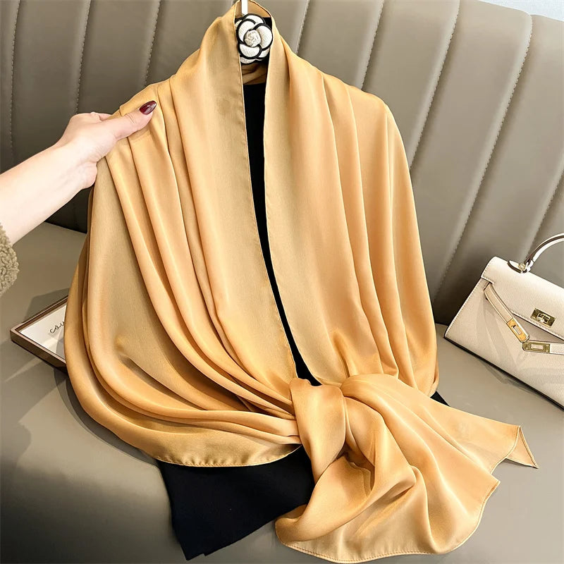 Elegant Silk Scarf Pashmina Hijab Shawls for Women