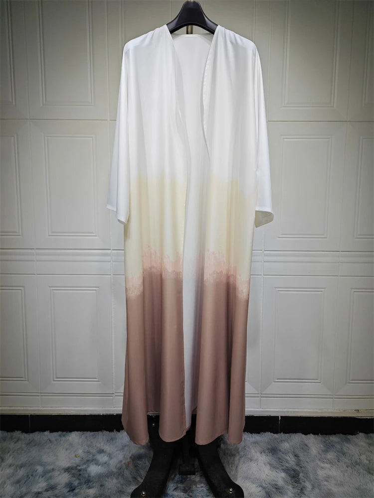 Tie Dyeing Color Open Batwing Kimono Abaya