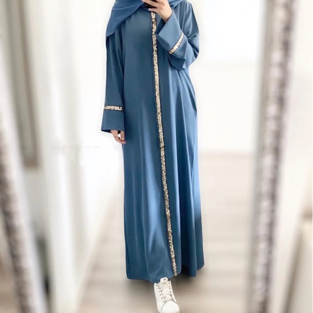 Casual Sequin Chiffon Abaya