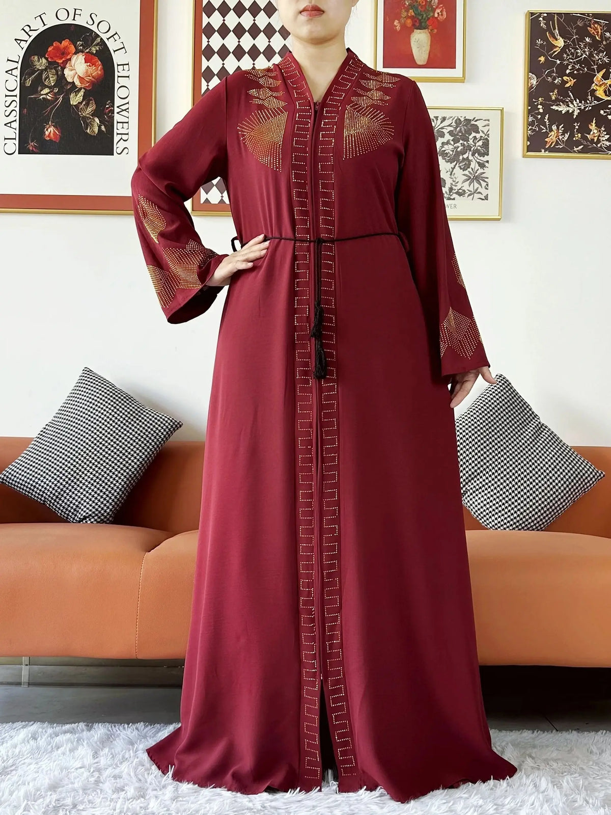 Elegant Dress Chiffon Open Abaya