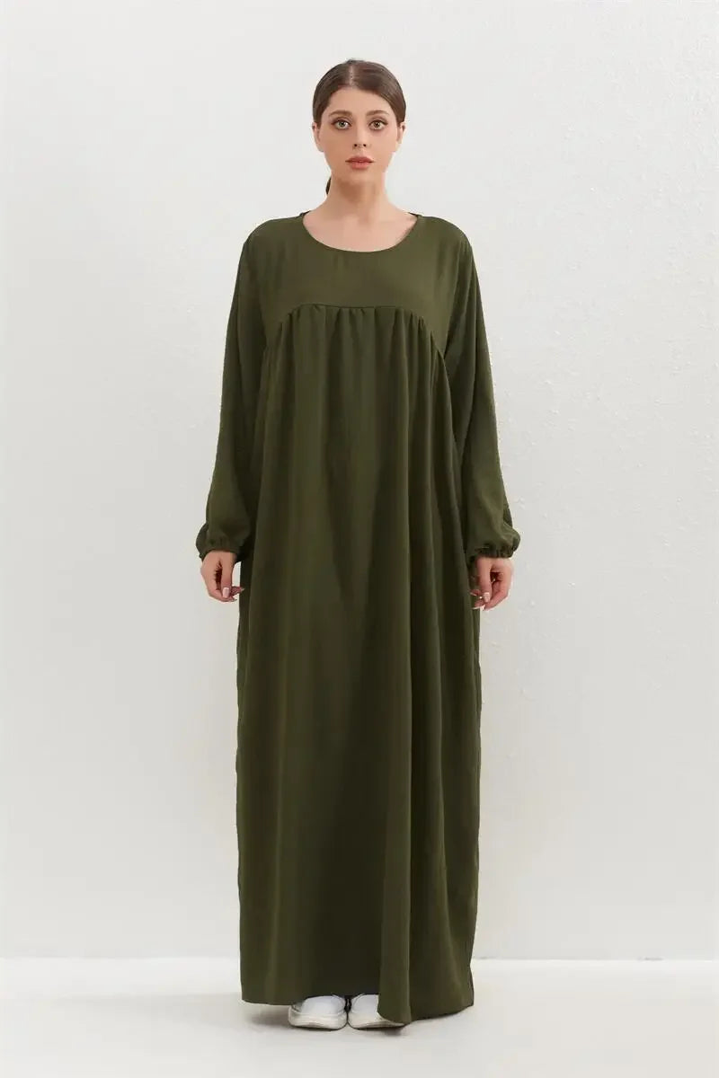 Women O-neck Full Sleeve Maxi Dress