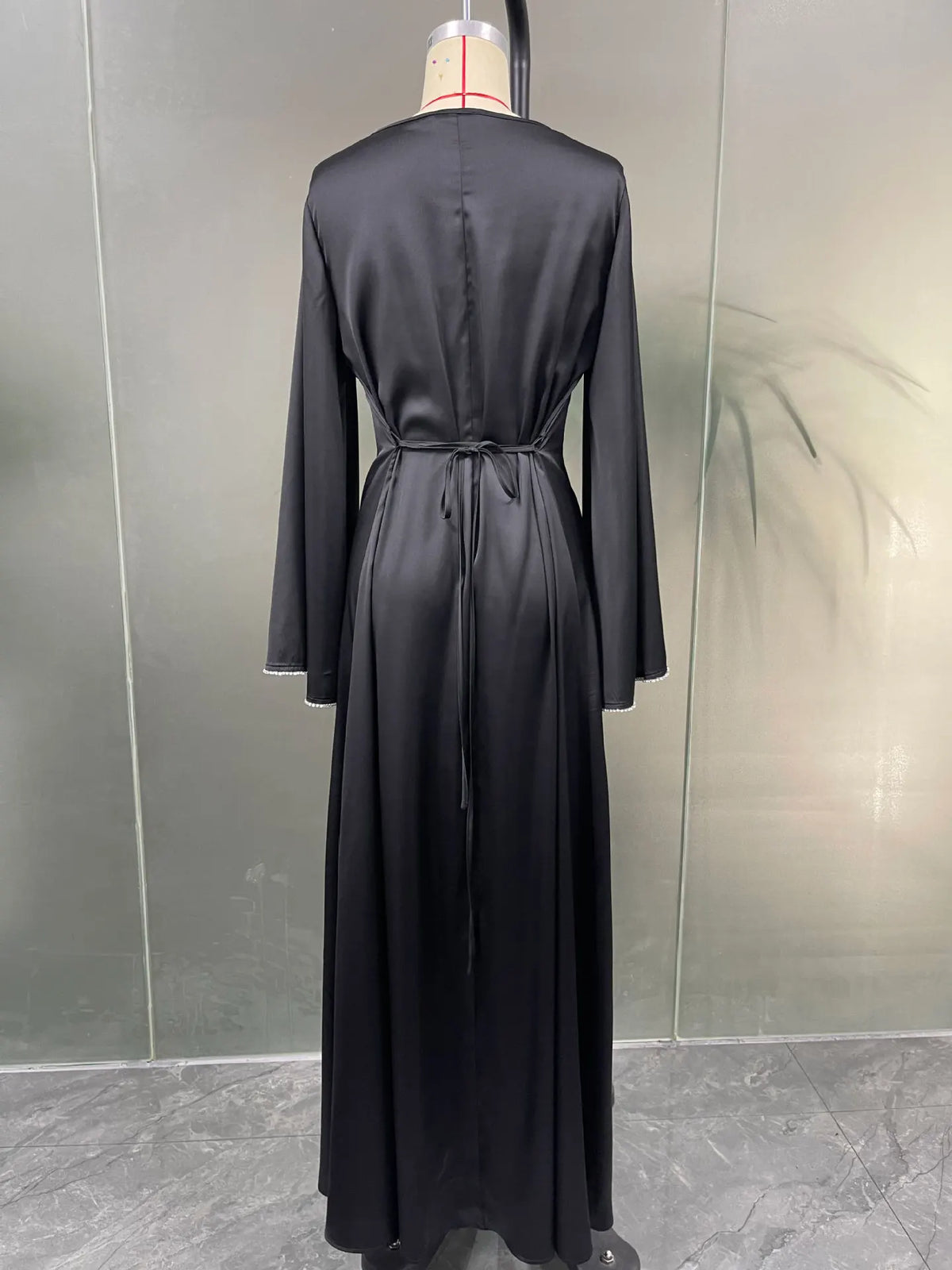 Black Diamonds Embedded Belted Abayas