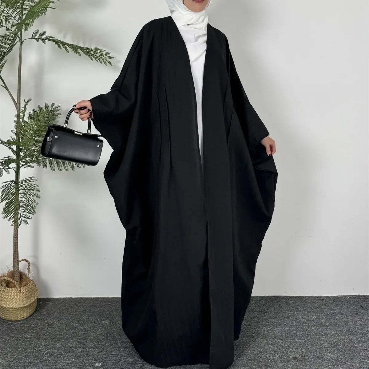 Muslim Long Sleeve Loose Cardigan Open Front Abaya