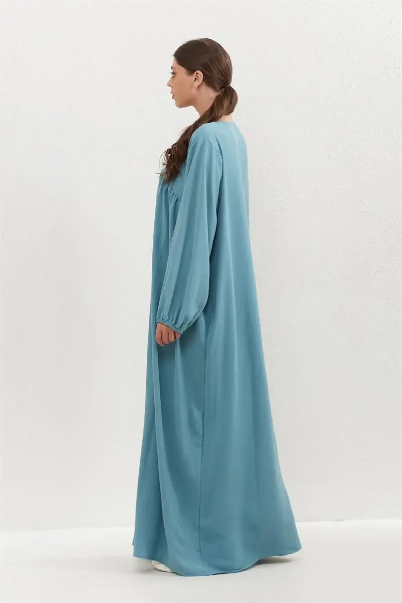 Women O-neck Full Sleeve Maxi Dress