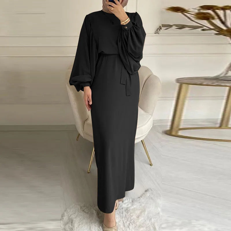 Lantern Sleeve Waisted  Abaya