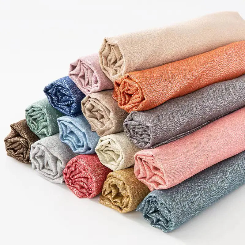 Shiny Solid Color Hijab Shawls