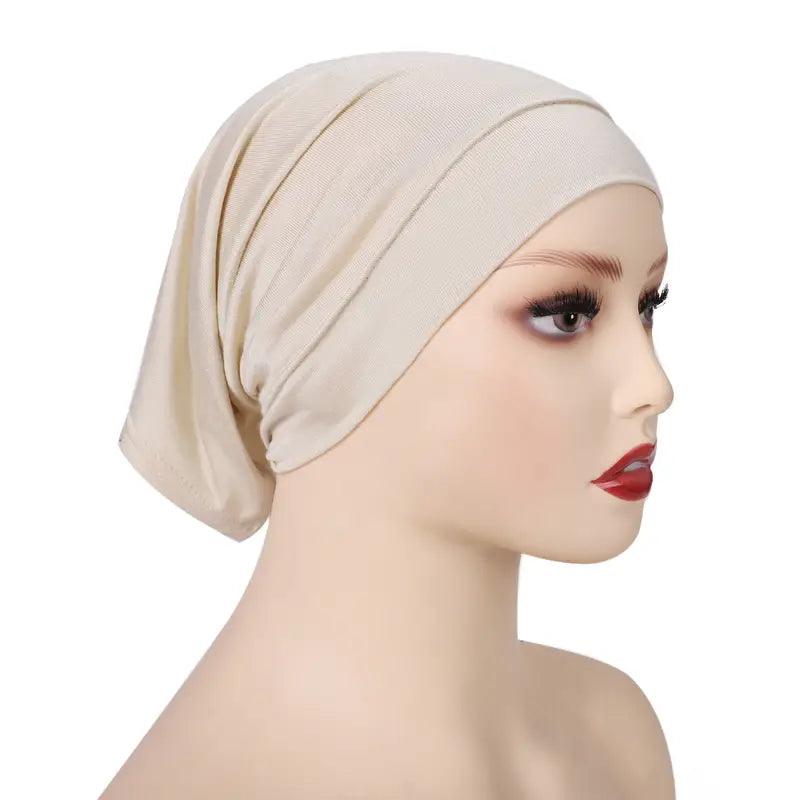 Stretchy Inner Hijab Cap- Beige