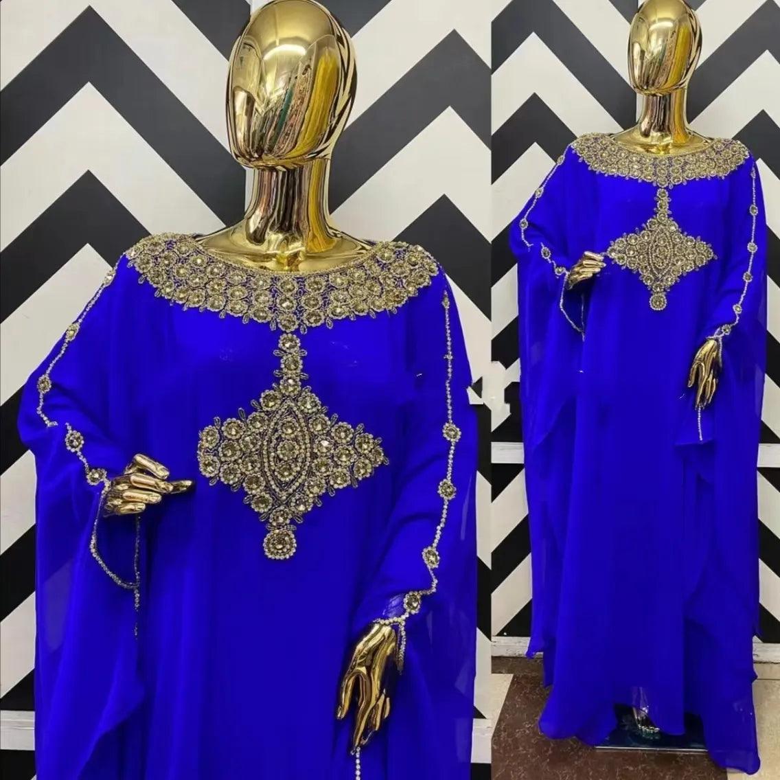 On sale - African Bazin Kaftan Dress - 4 Colours - Free